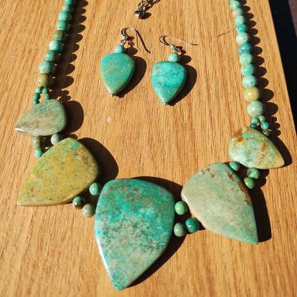 Jay King Azure Peaks Turquoise Necklace And Earrings Set 926 Sterling Silver. - Picture 2 of 5
